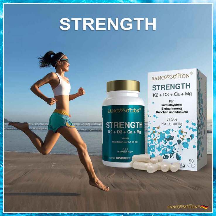 Sanomotion Strength K2 + D3 + Ca + Mg vegan Kapseln, 90 St