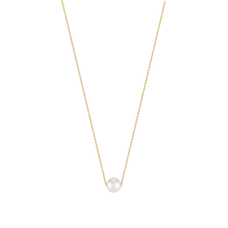 Collier or 375 jaune perle de culture de Chine 42 cm