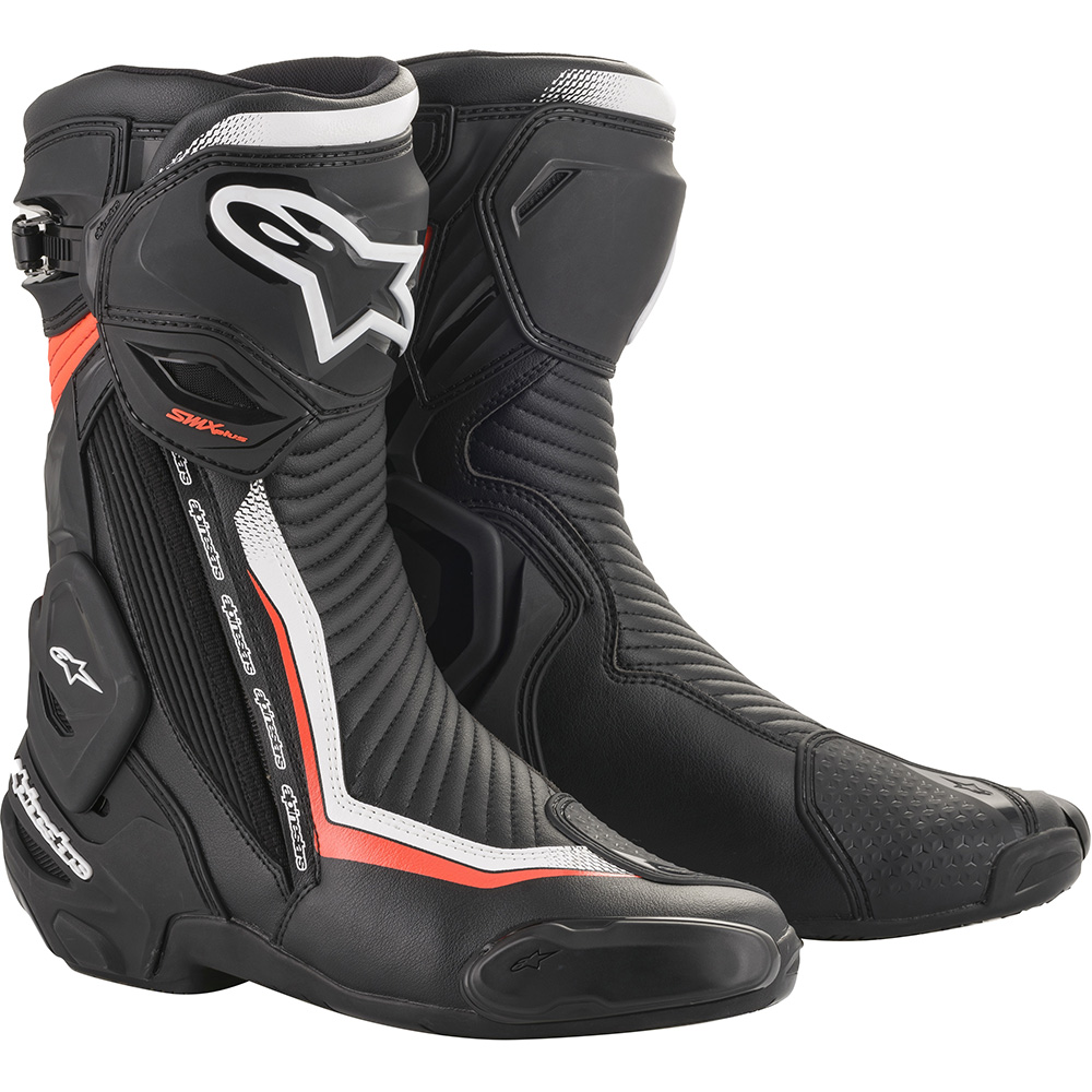 Alpinestars - Bottes SMX Plus V2 Noir / Blanc / Rouge fluo
