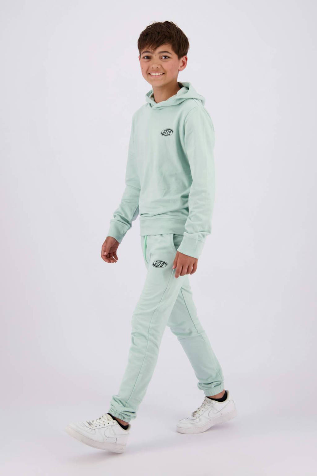 Raizzed hoodie Nezar met backprint zacht pistachegroen