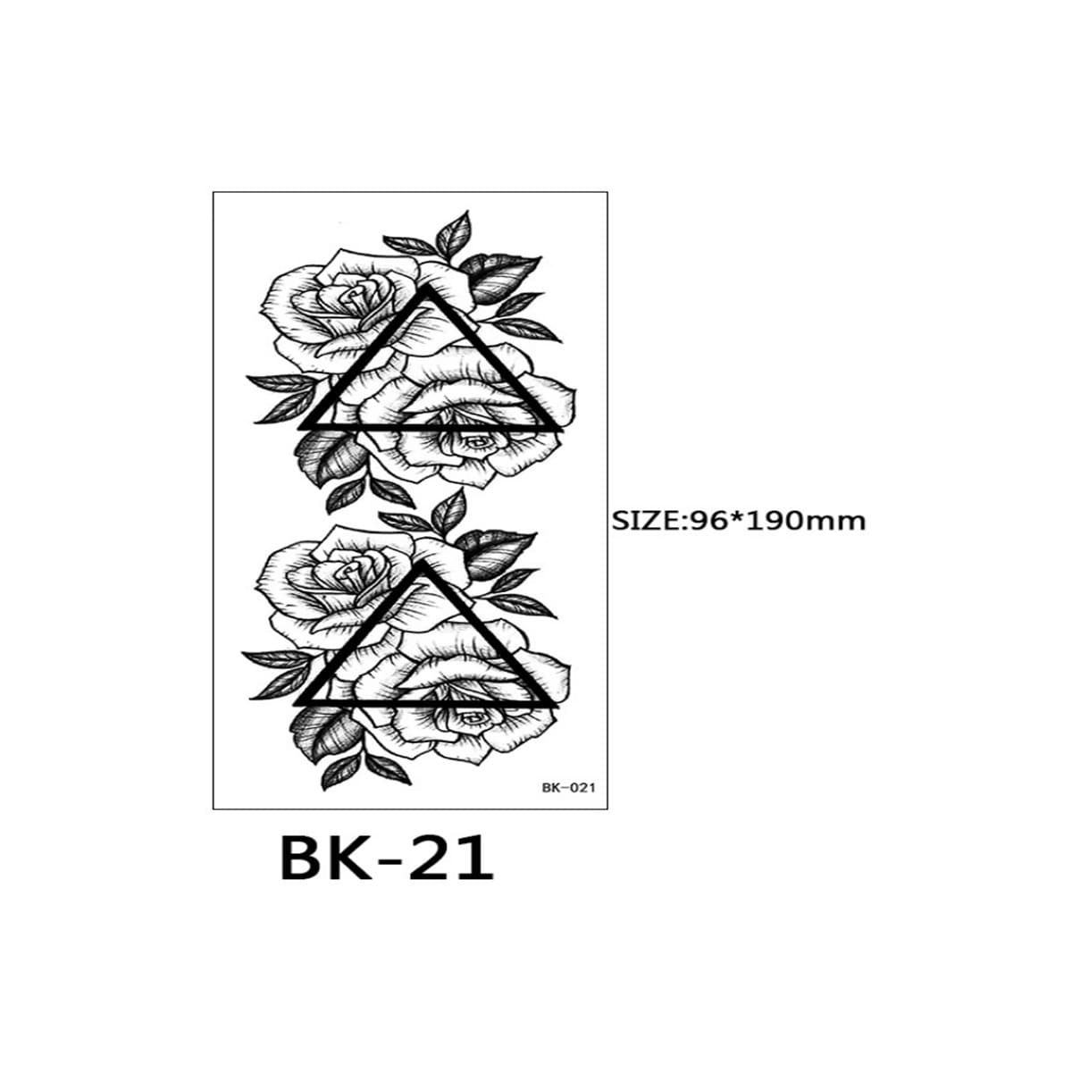 Rubs - midlertidige tatoveringer med blomstermotiver 8 stk Sort