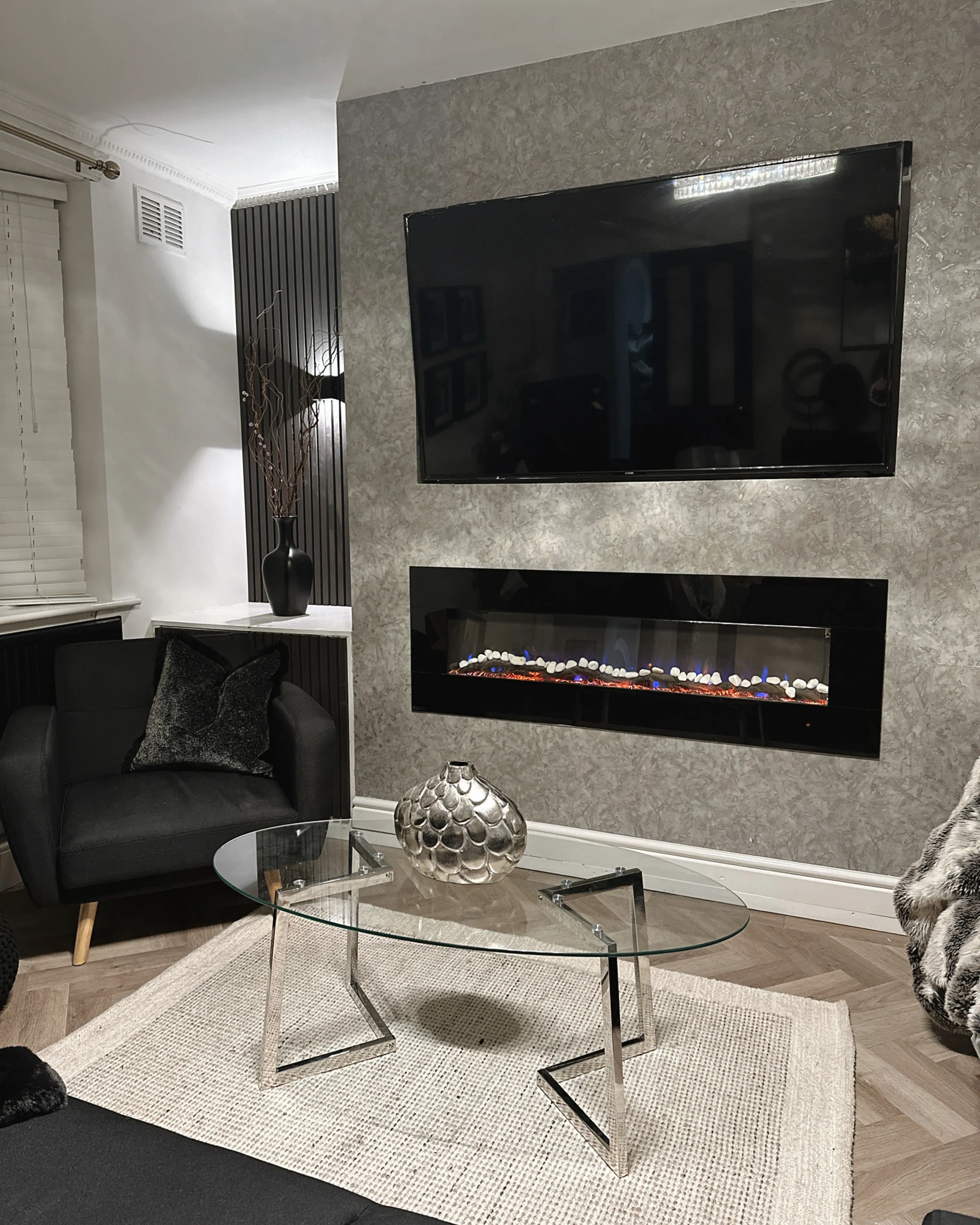 Salontafel FRESNO Glas Zilver
