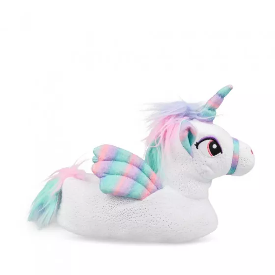 Chaussons peluche licorne BLANC LOVELY SKULL