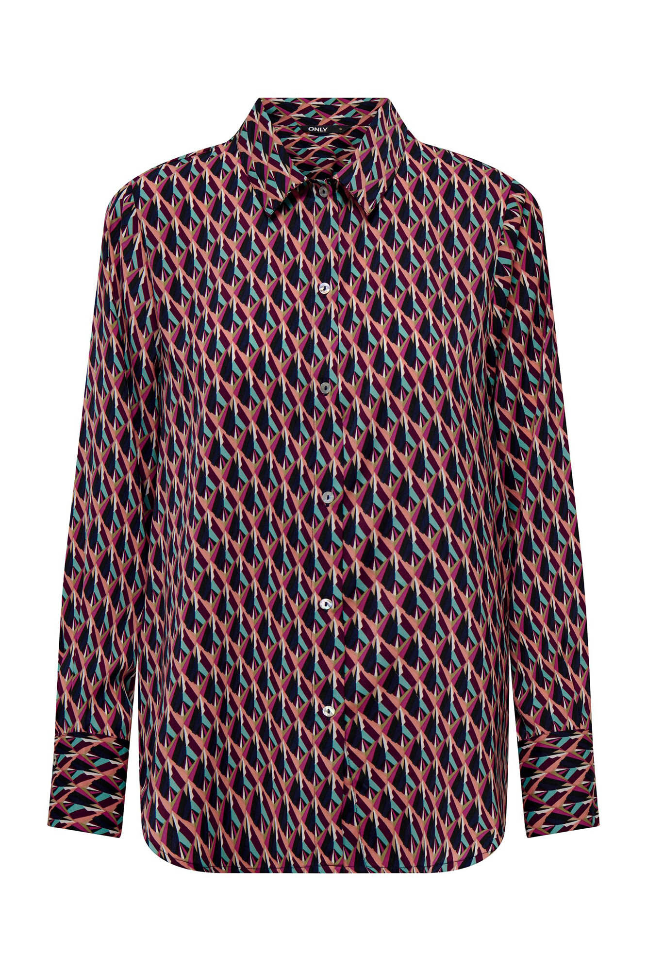 camisa de cetim estampada