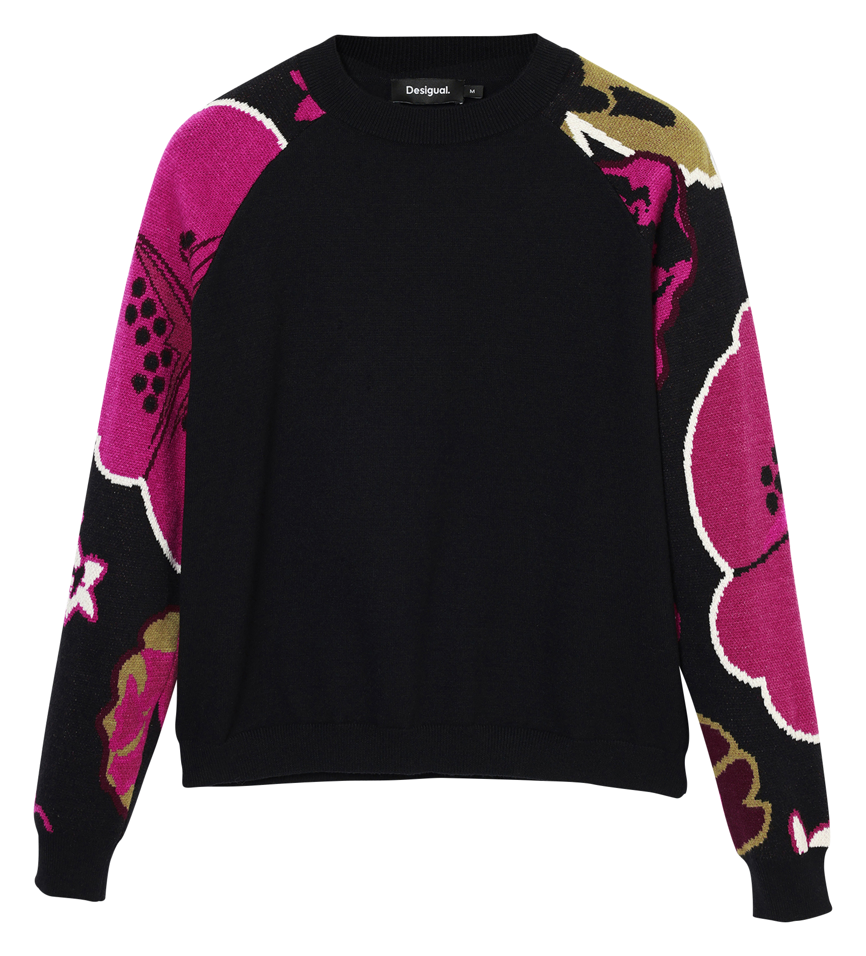 Pull col rond imprimé | Noir