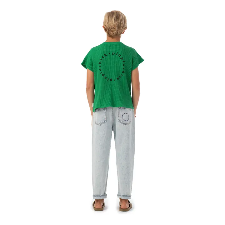 Piupiuchick T-Shirt Gaufré Logo Coton Bio | Vert