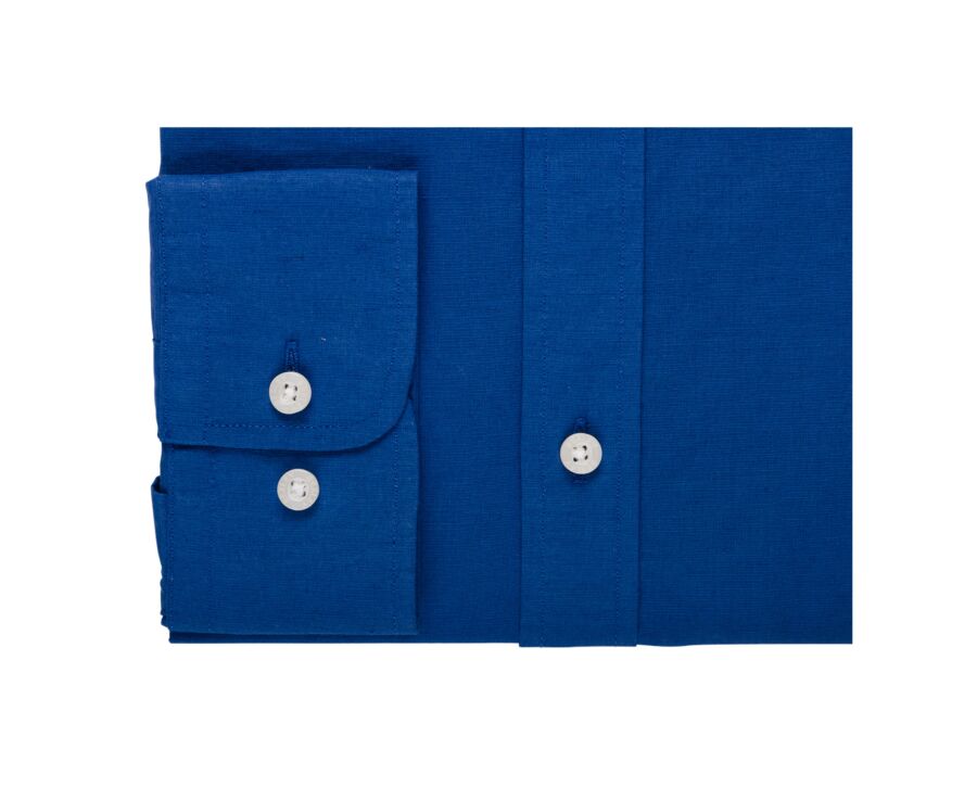Chemise coton lin bleue - SILBERT