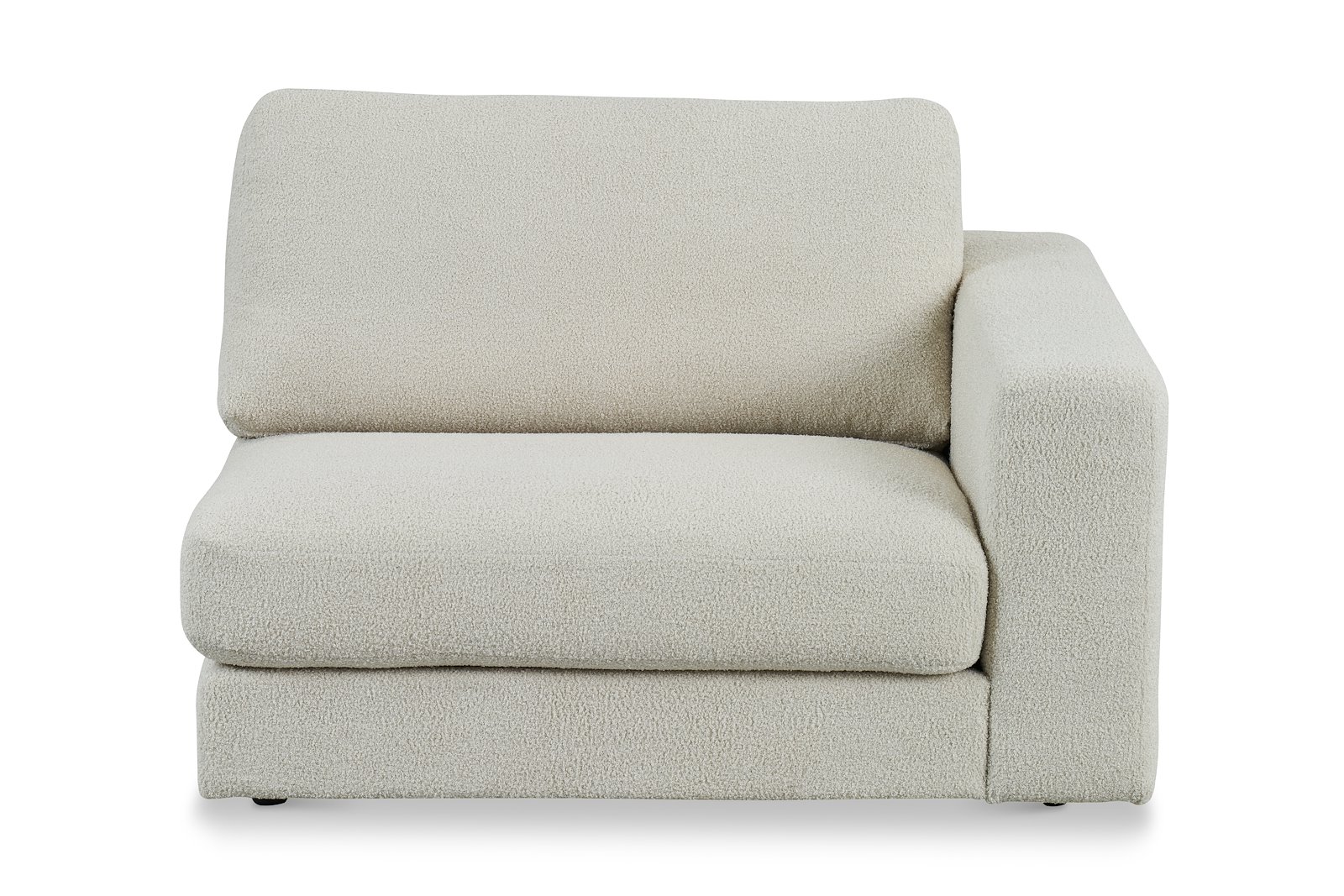 Monza sofa moduler 1,5-seter arm høyre. Tekstil Now or Never 03 Cream med sorte ben