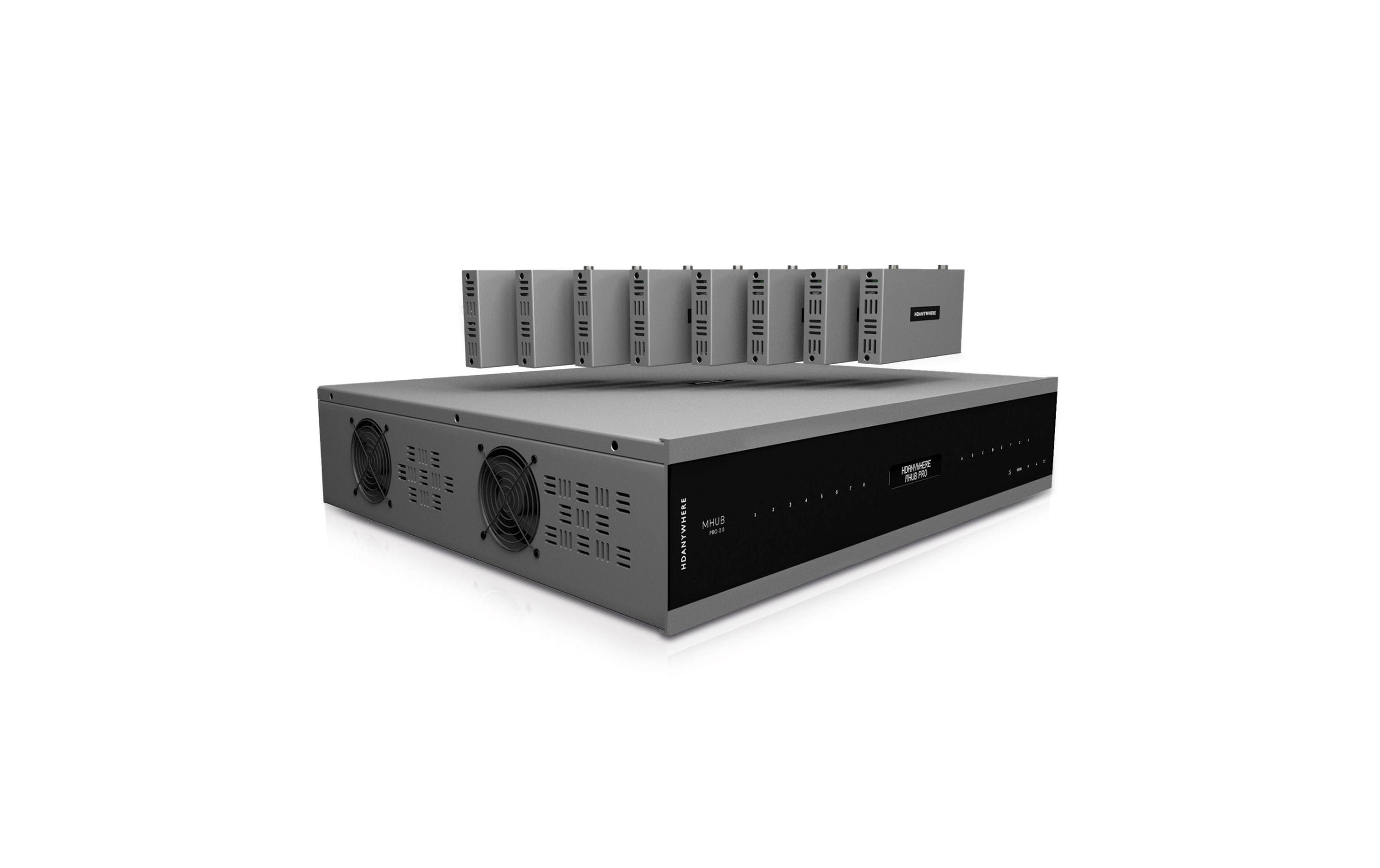 Matrix Switcher MHUB PRO 2.0 (8x8) HDMI HDBaseT<br>8x8 4K 18Gbps HDMI HDBaseT Matrix Switcher Set mit Downscaler und TPC 100m