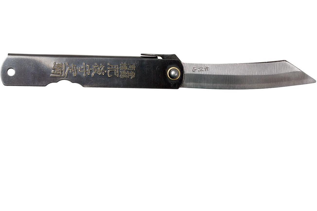 Higonokami zakmes 7,4 cm KT-HIGO07BL, SK-koolstofstaal, zwart