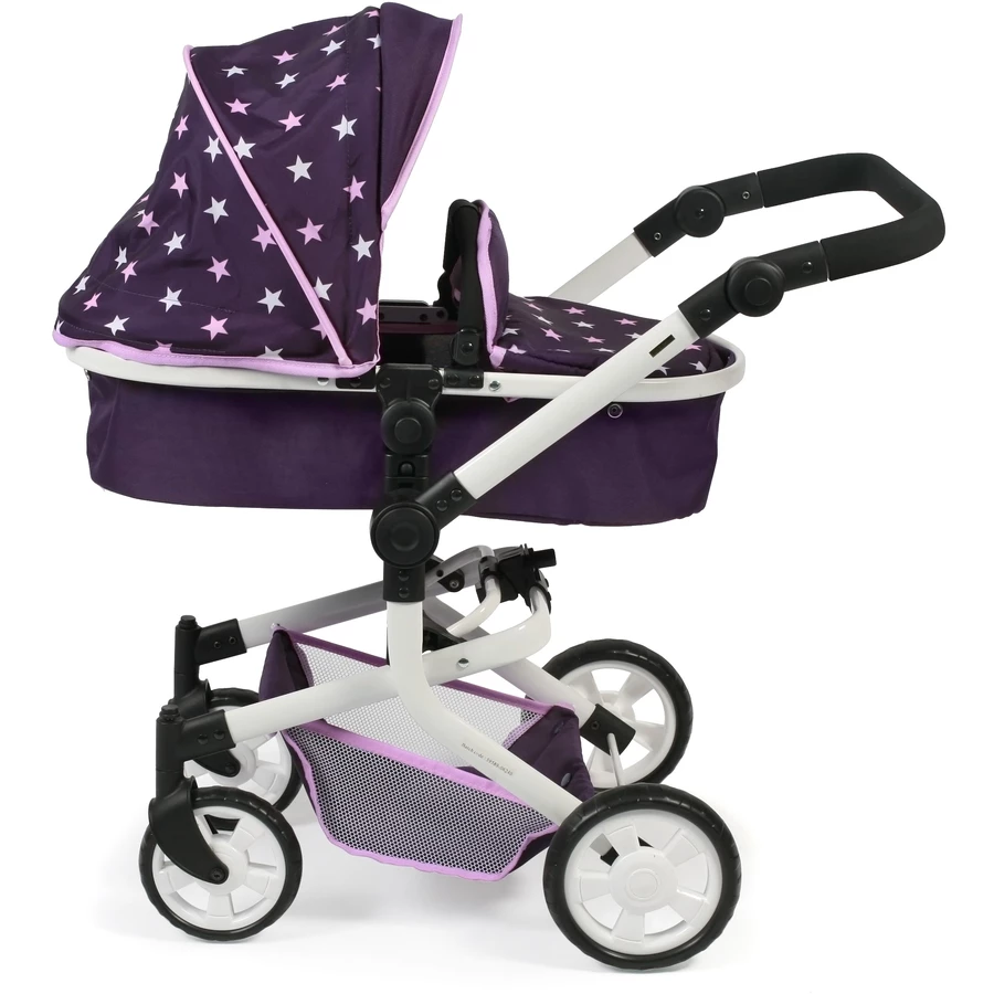 BAYER CHIC 2000 Kombi-Puppenwagen MIKA Stars lila
