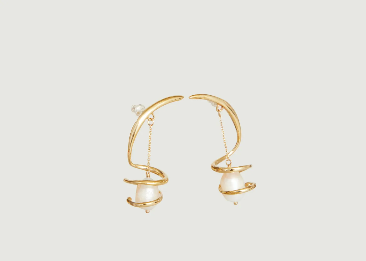 Boucles d'oreilles pendantes plaqué or Pirouette FARIS