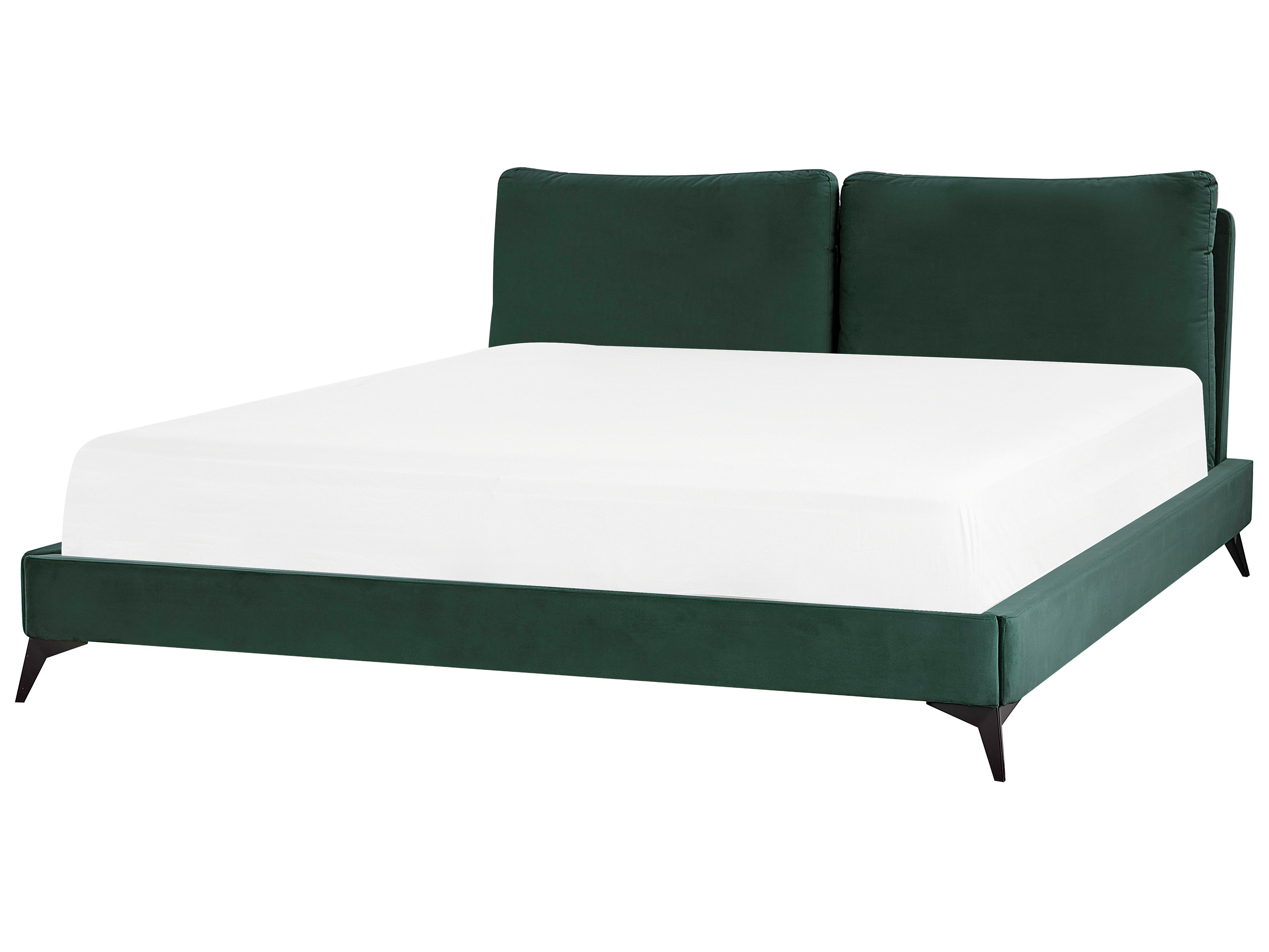 Bed Fluweel MELLE 180 x 200 cm Smaragdgroen