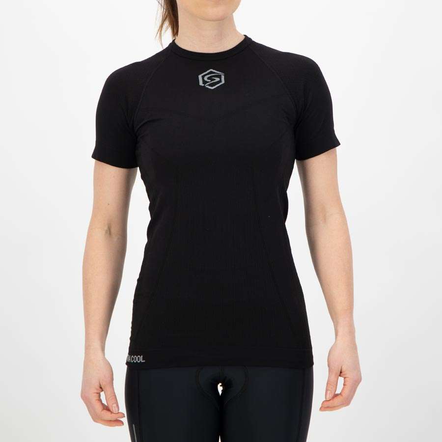 FUTURUM Xtra Cool Recycled Ondershirt Korte Mouwen Zwart Dames