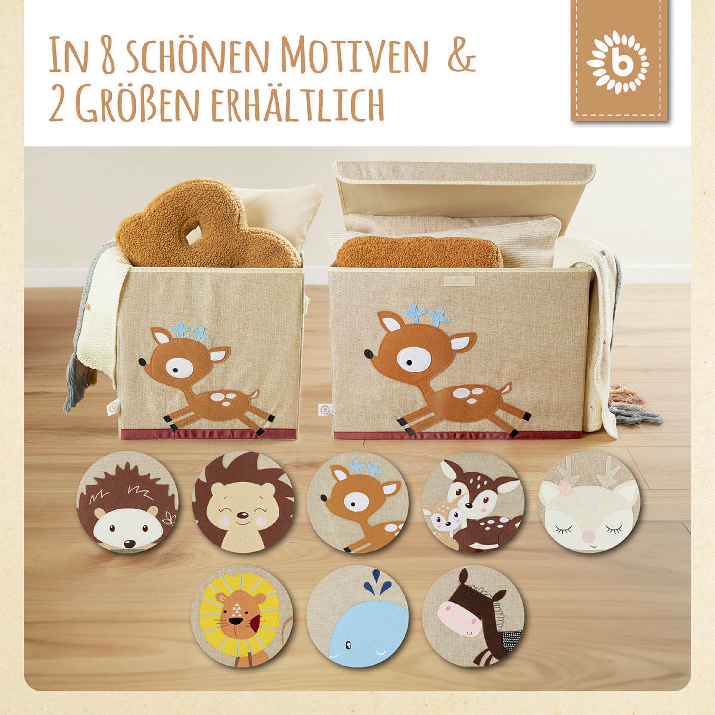 Bieco Aufbewahrungsbox Kinder Kallax Reh Braun