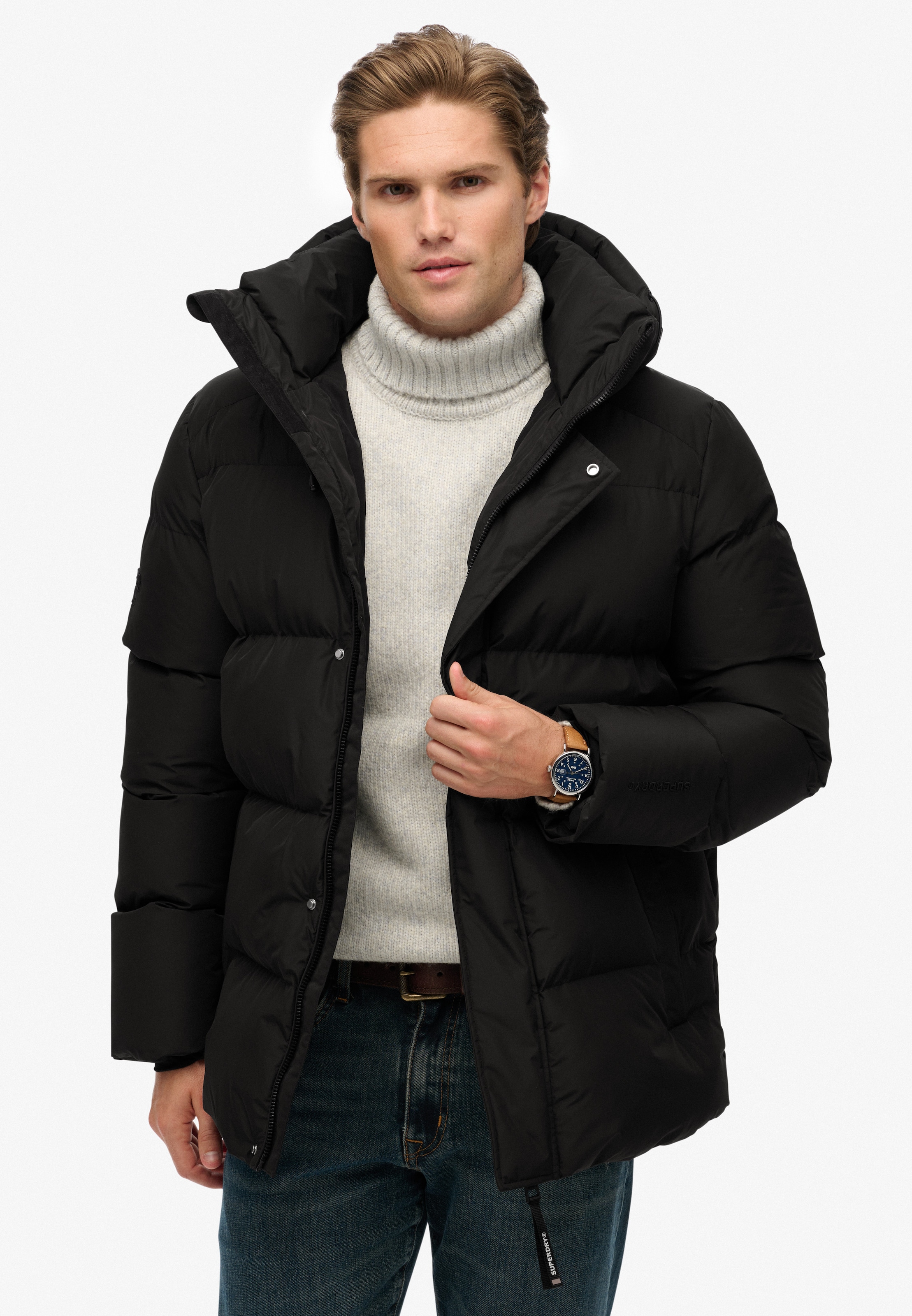 Superdry Steppjacke »HOODED 5 BAFFLE SPORTS PUFFER« mit Kapuze