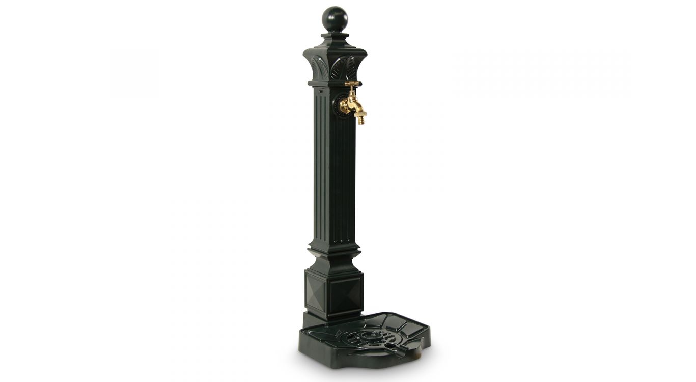 Fontaine de jardin aluminium vert 29x33x81cm
