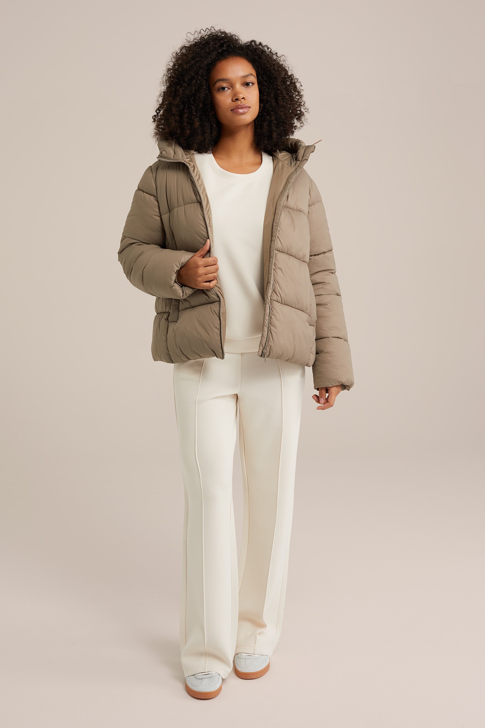 wide leg broek WE Fashion Ecru