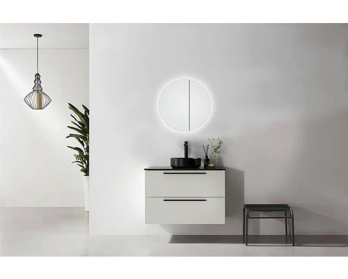 LED spiegelkast DSK Zilveren Ring Ø 60 cm zilver IP 24