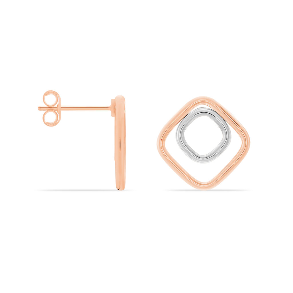 Boucles D'oreilles Pendantes Artahe Carree Or Bicolore