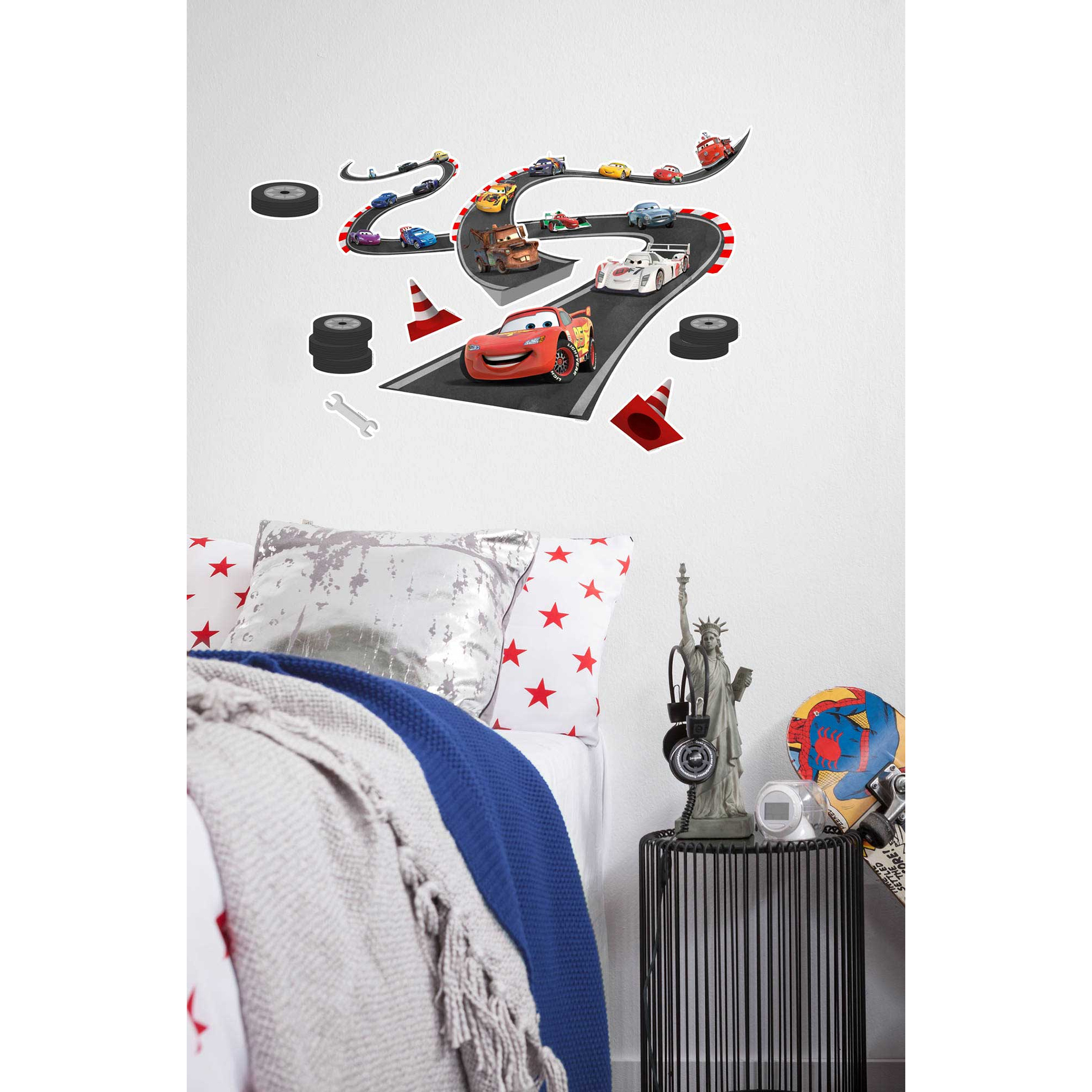 Wandtattoo CARS TRACK - bunt - 50x70 cm