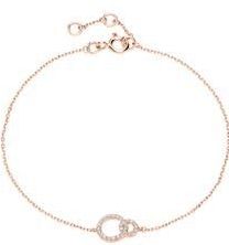 Armband cirkels in 14k rose goud met Diamanten