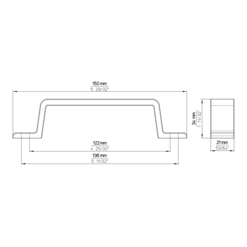 Greep Amelie aluminium 150mm