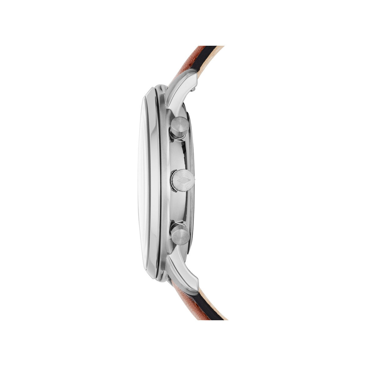 Montre Fossil homme chronographe acier cuir marron