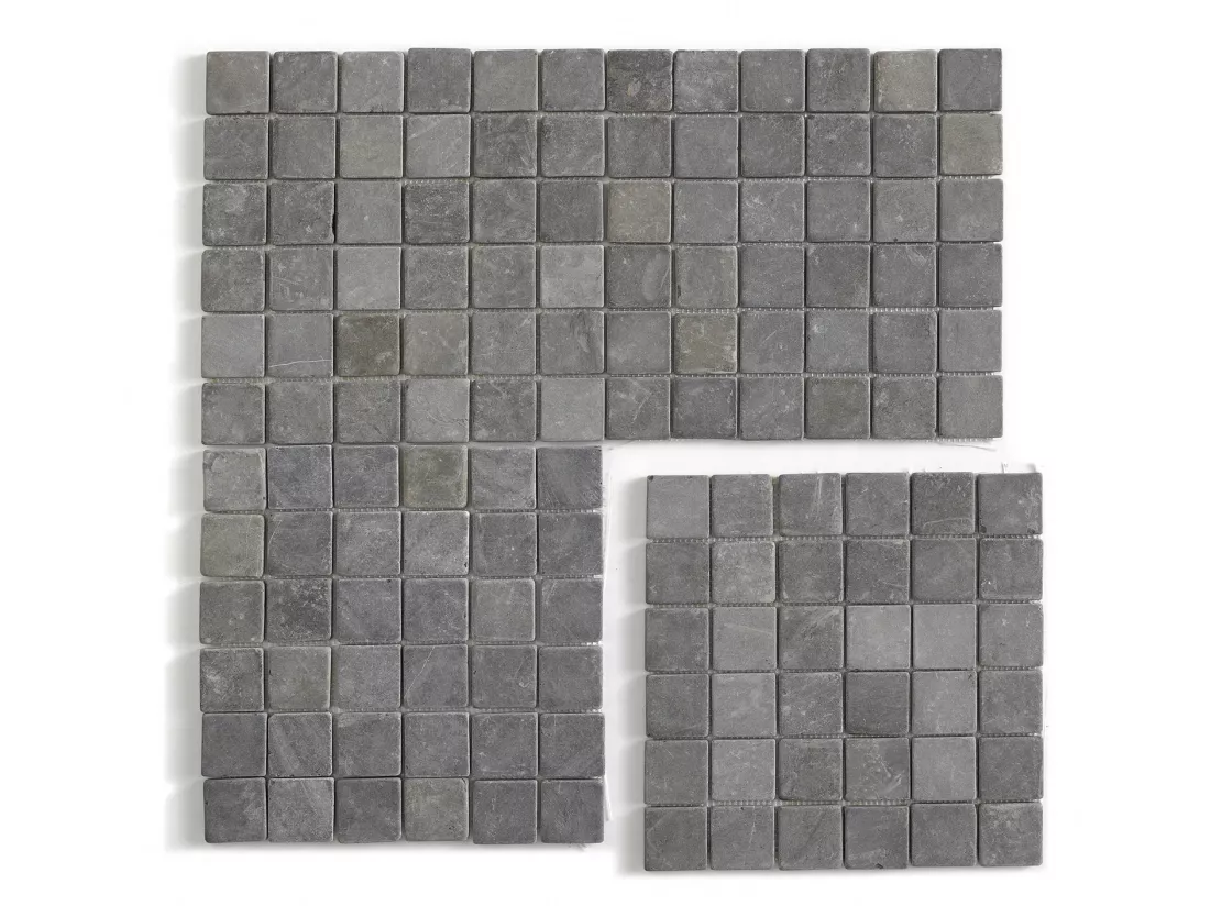 Carrelage de mosaïque (Boite de 1m²) / Plaque mosaïque mur et sol en marbre naturel coloris gris - 30 x 30 cm