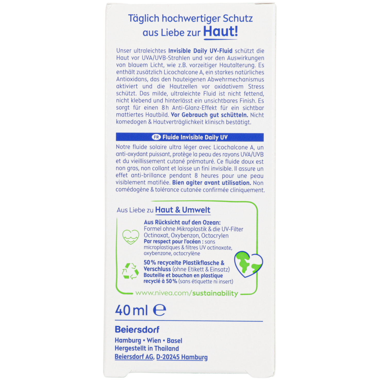 Nivea UV Face Invisible Daily Fluid LSF 50+