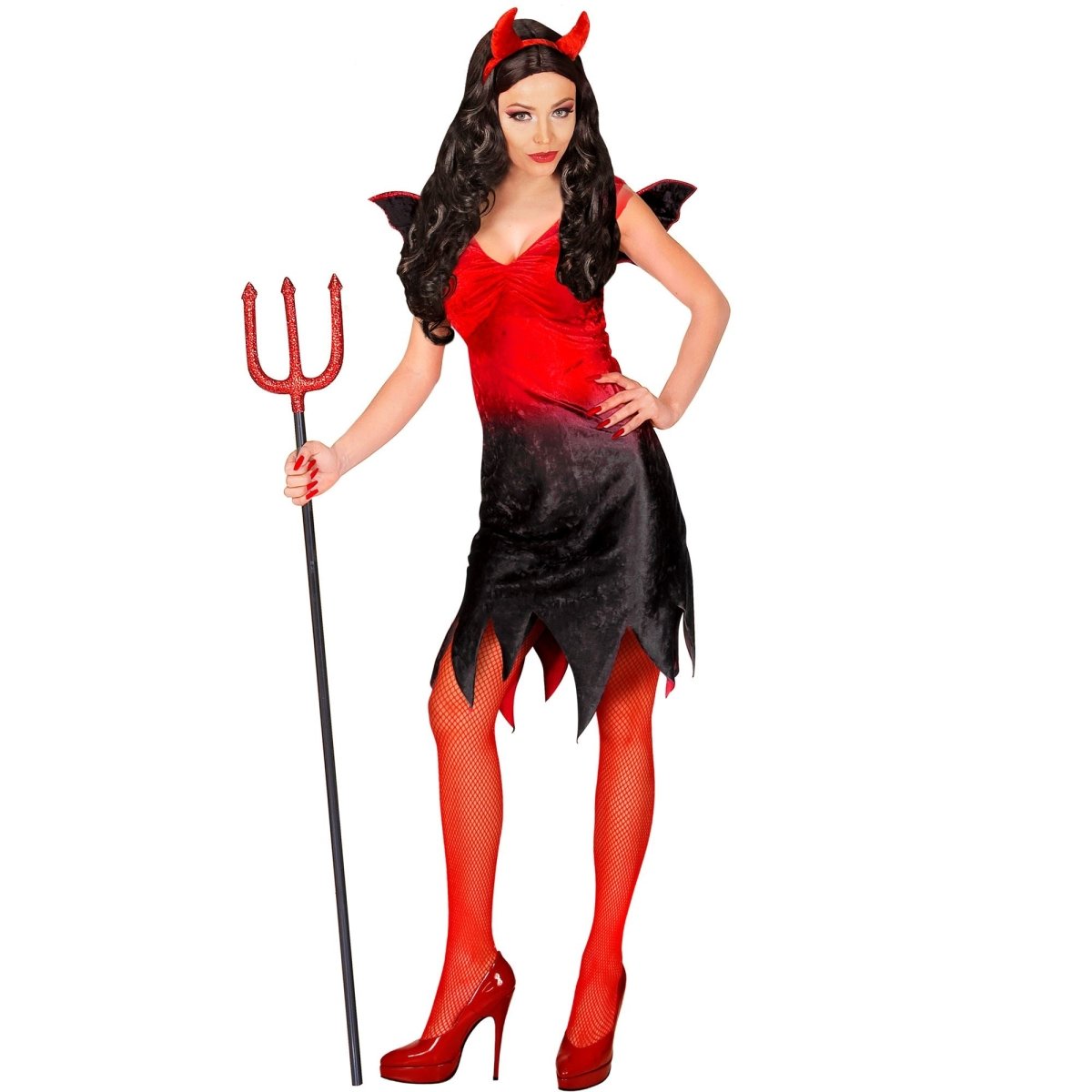 Halloween Jurk Rood Zwart Dames Sexy Duivel