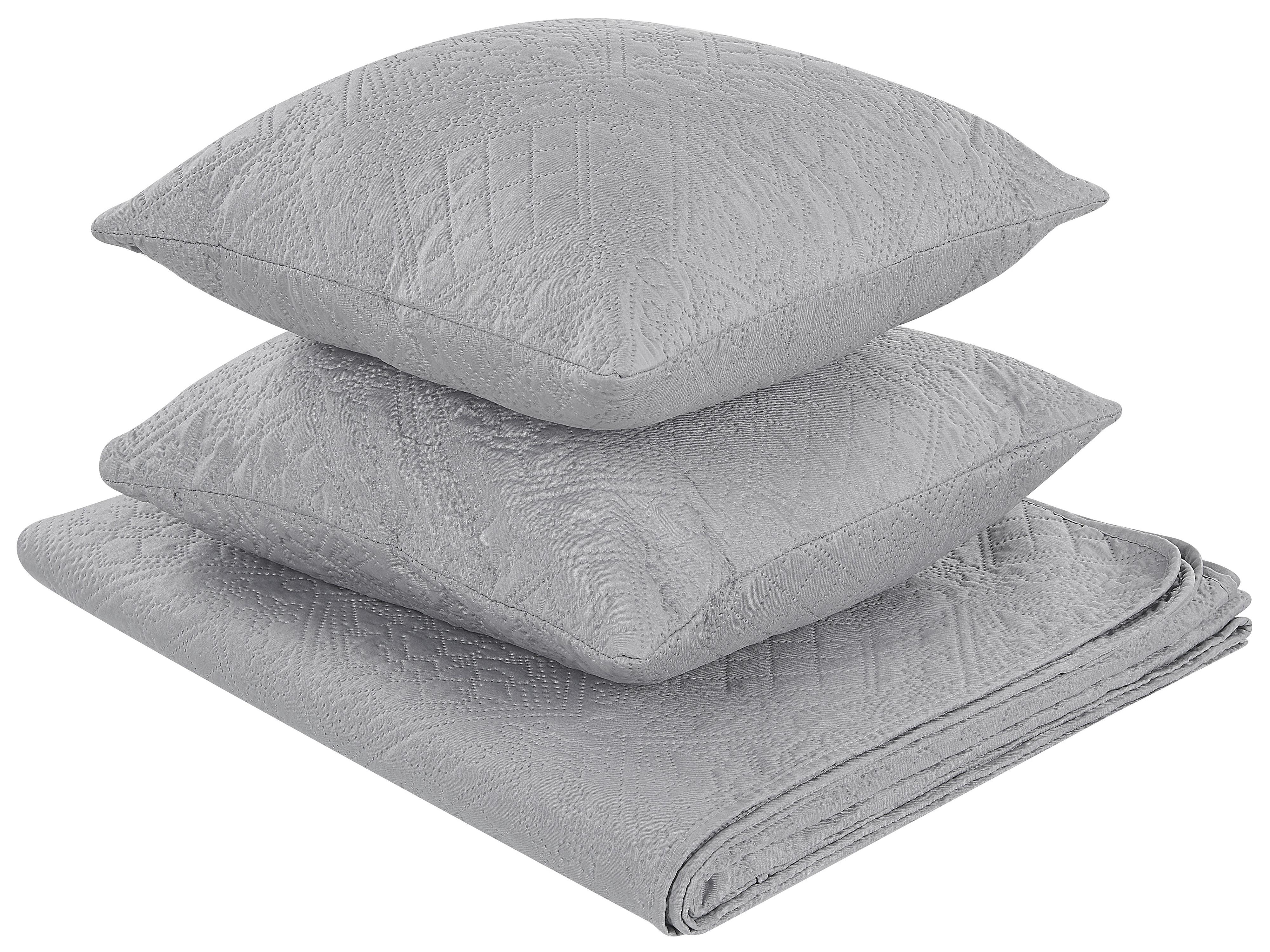 Sprei met kussens ALAMUT 140 x 210 cm Grijs