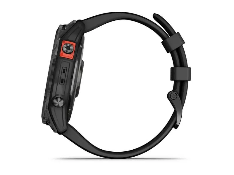 Garmin fenix 7X Solar - 51 mm - skifergrå - sportsur med bånd - silikone - sort - håndledsstørrelse: 127-210 mm - display 1.4