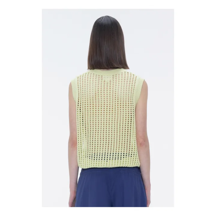Our Sister Pull Sans Manches Margaret Lin et Coton | Vert anis