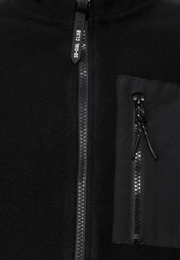Fleece Cardigan - Black