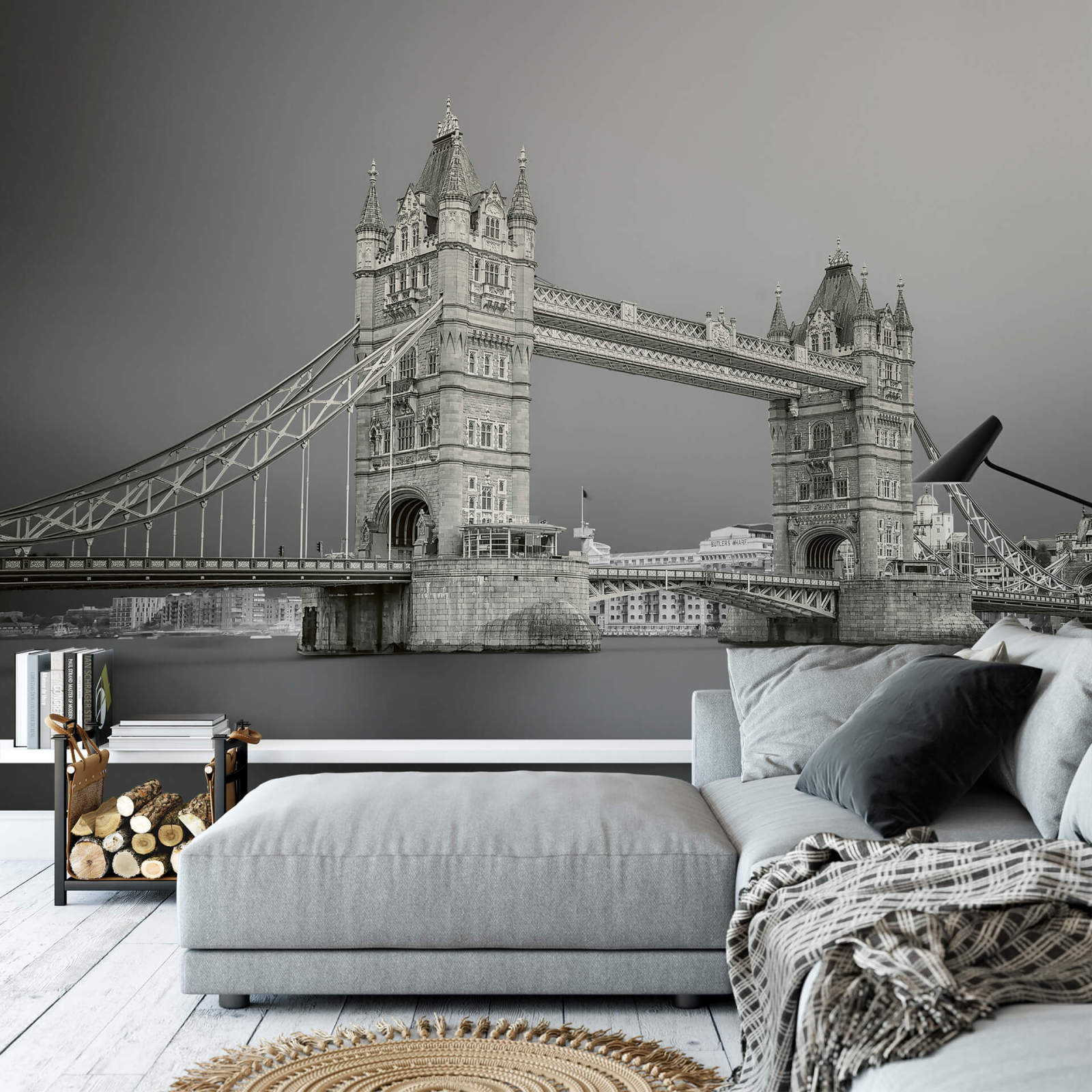 Fototapete DESIGNWALLS 2.0 - grau-weiß - London - 2,6 Meter