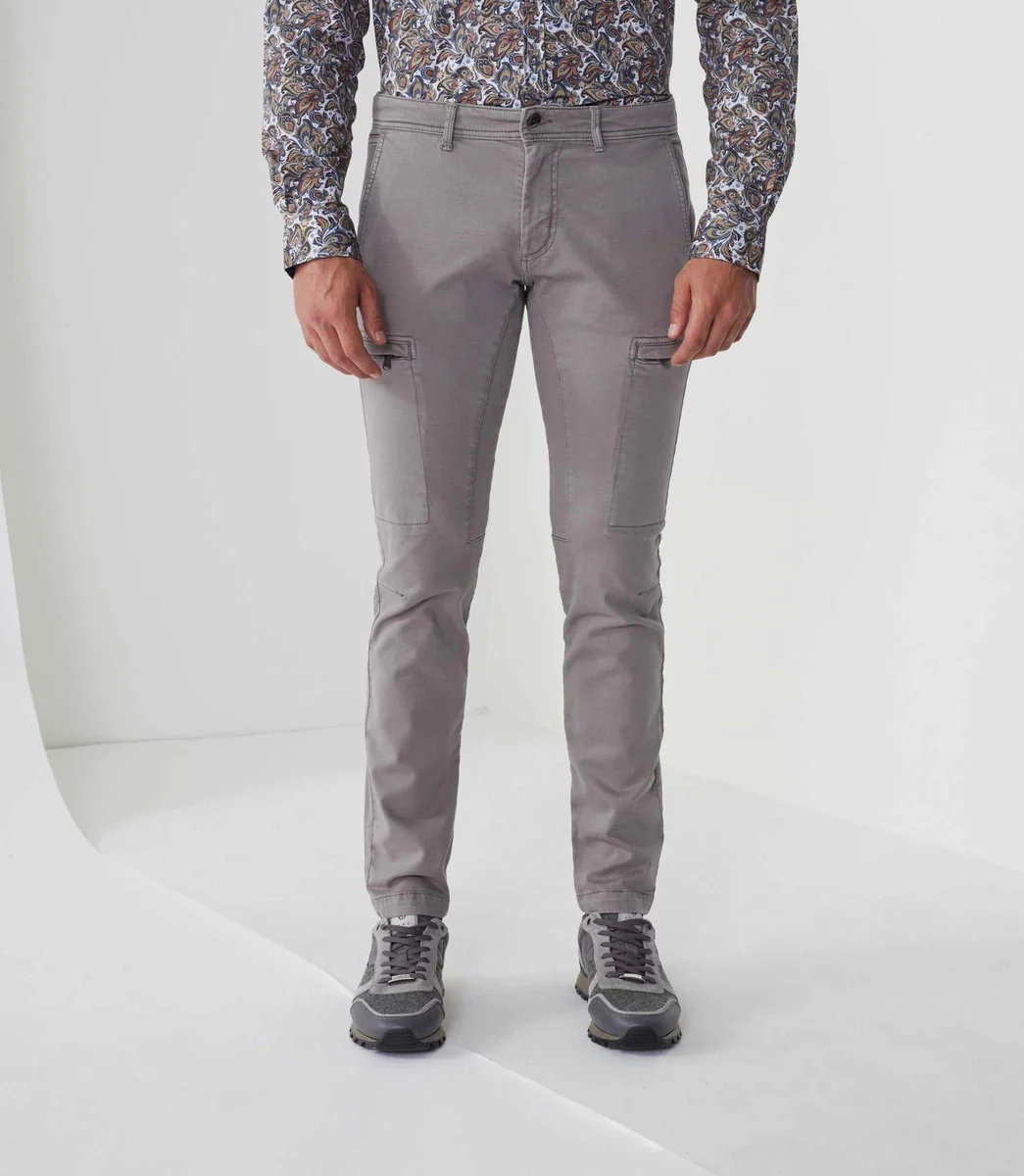 Pantalon casual cargo gris 