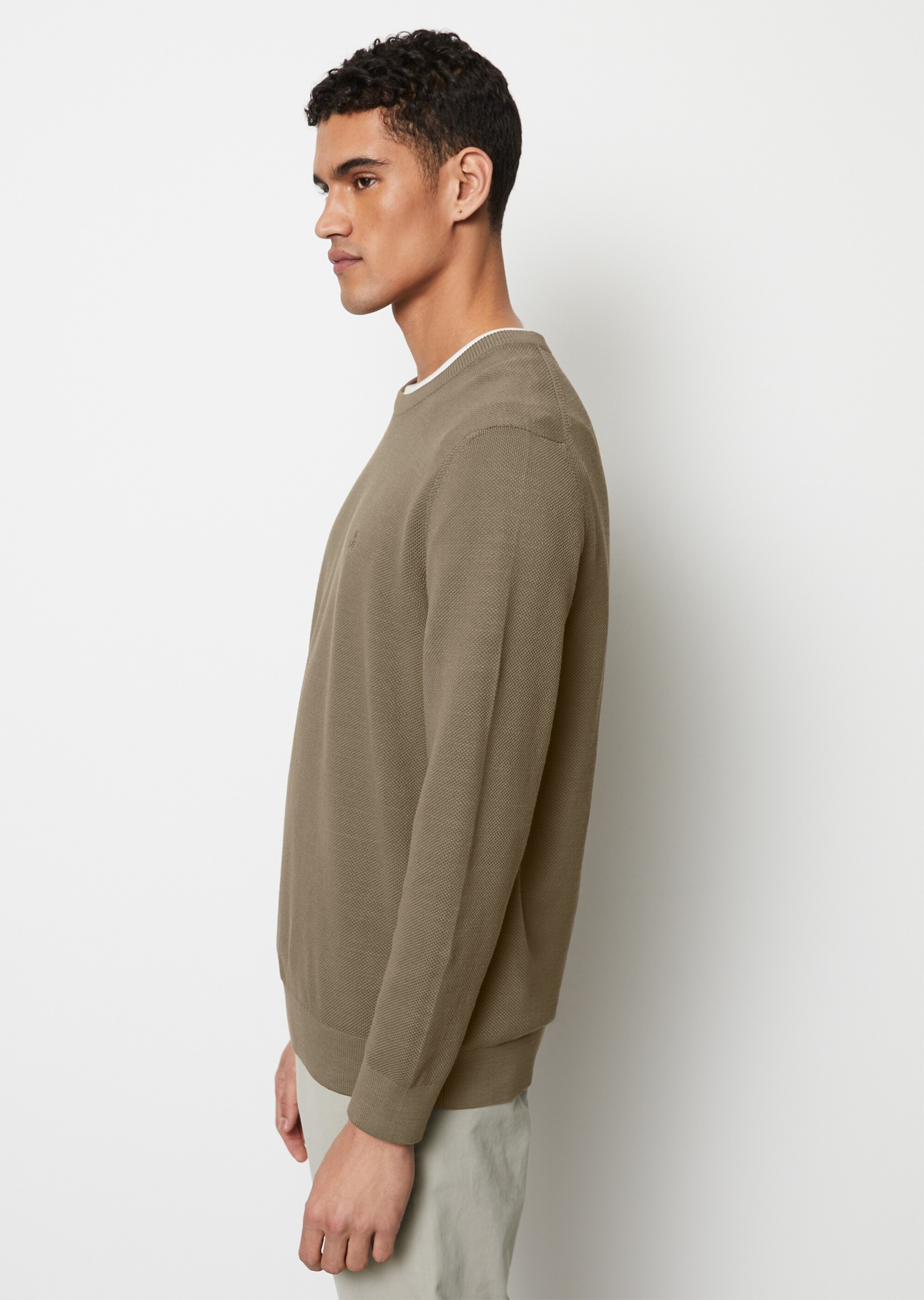 Pullover regular mit feiner Piqué-Struktur