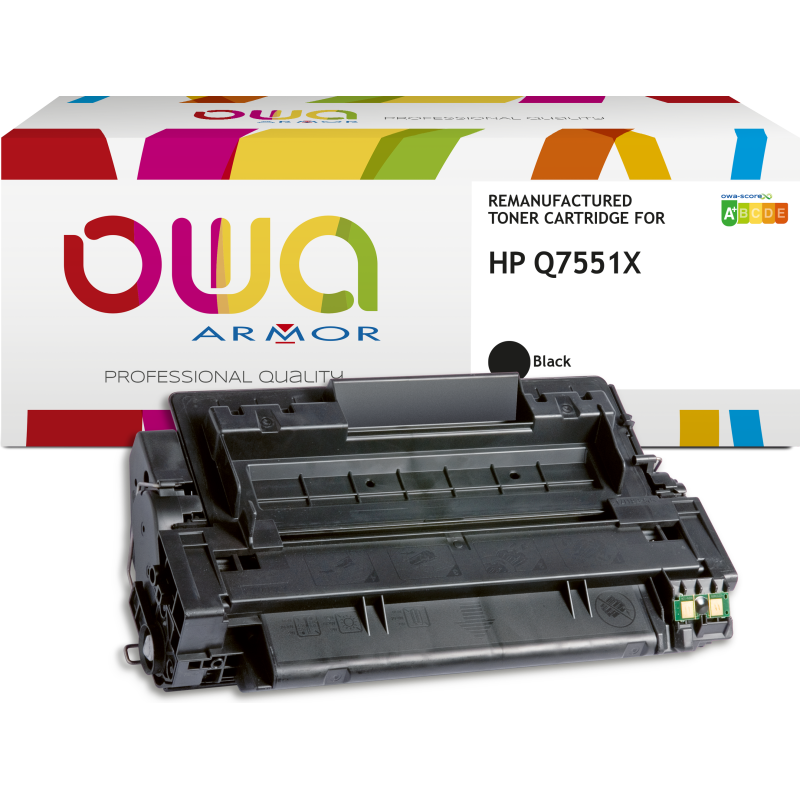 Toner remanufacturé OWA - haute capacité - Noir - pour HP Q7551X