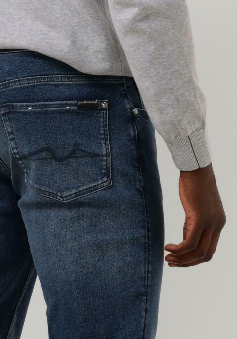 7 FOR ALL MANKIND donkerblauwe 7 for all mankind slim fit jeans slimmy tapered stretch tek maze