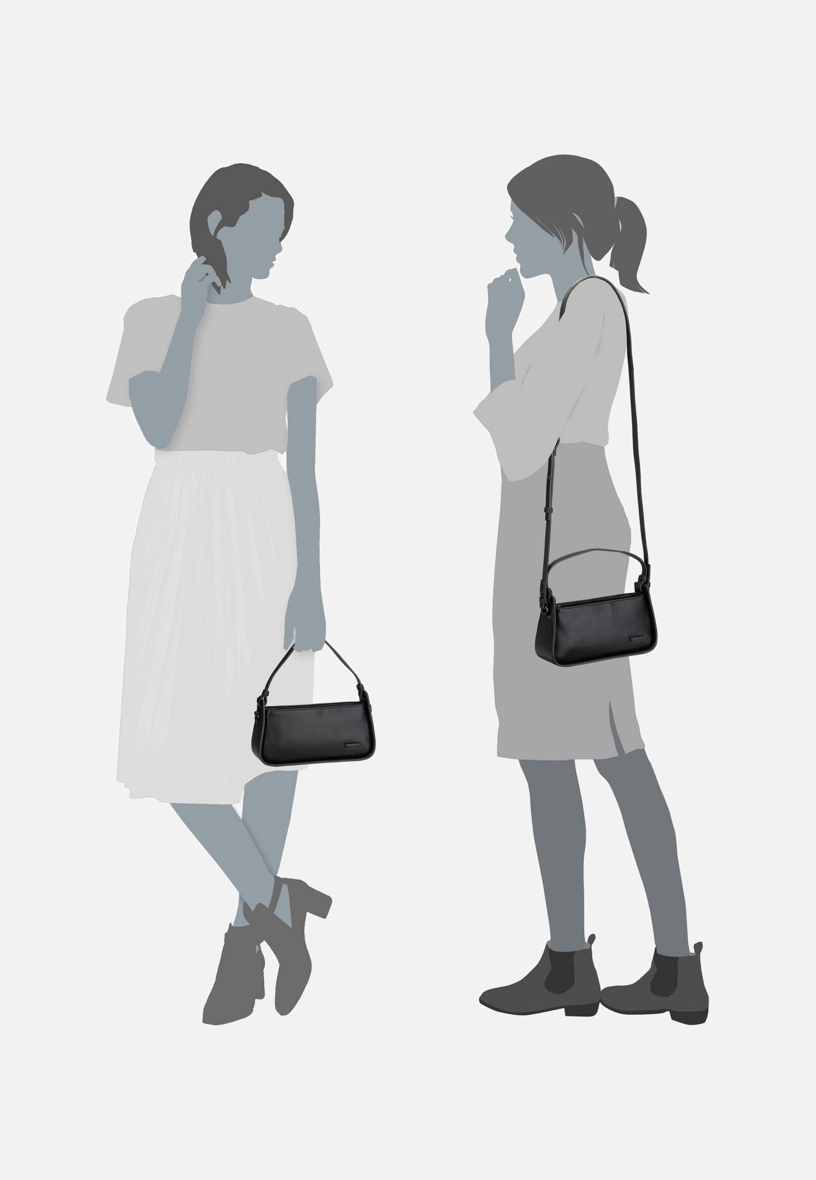 Black Valentines Xbody XS Grey/Black - Henkeltasche