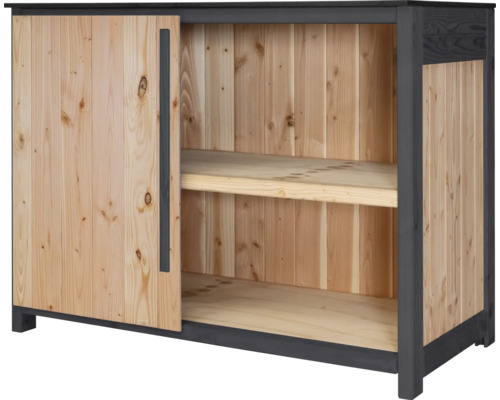 Tuinkast/buitenkeuken Konsta type 603 Douglasspar hoekmodule, deur links, 120 x 58 x 92 cm, naturel