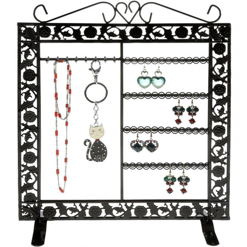 Porte bijoux mixte collier boucle bracelet Noir