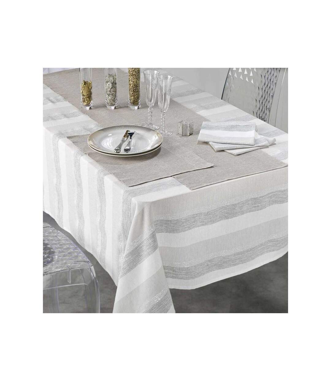 Lot de 3 Serviettes de Table Eldora 40x40cm Naturel