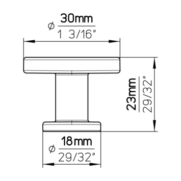 Knop Jelmer zwart mat 30mm
