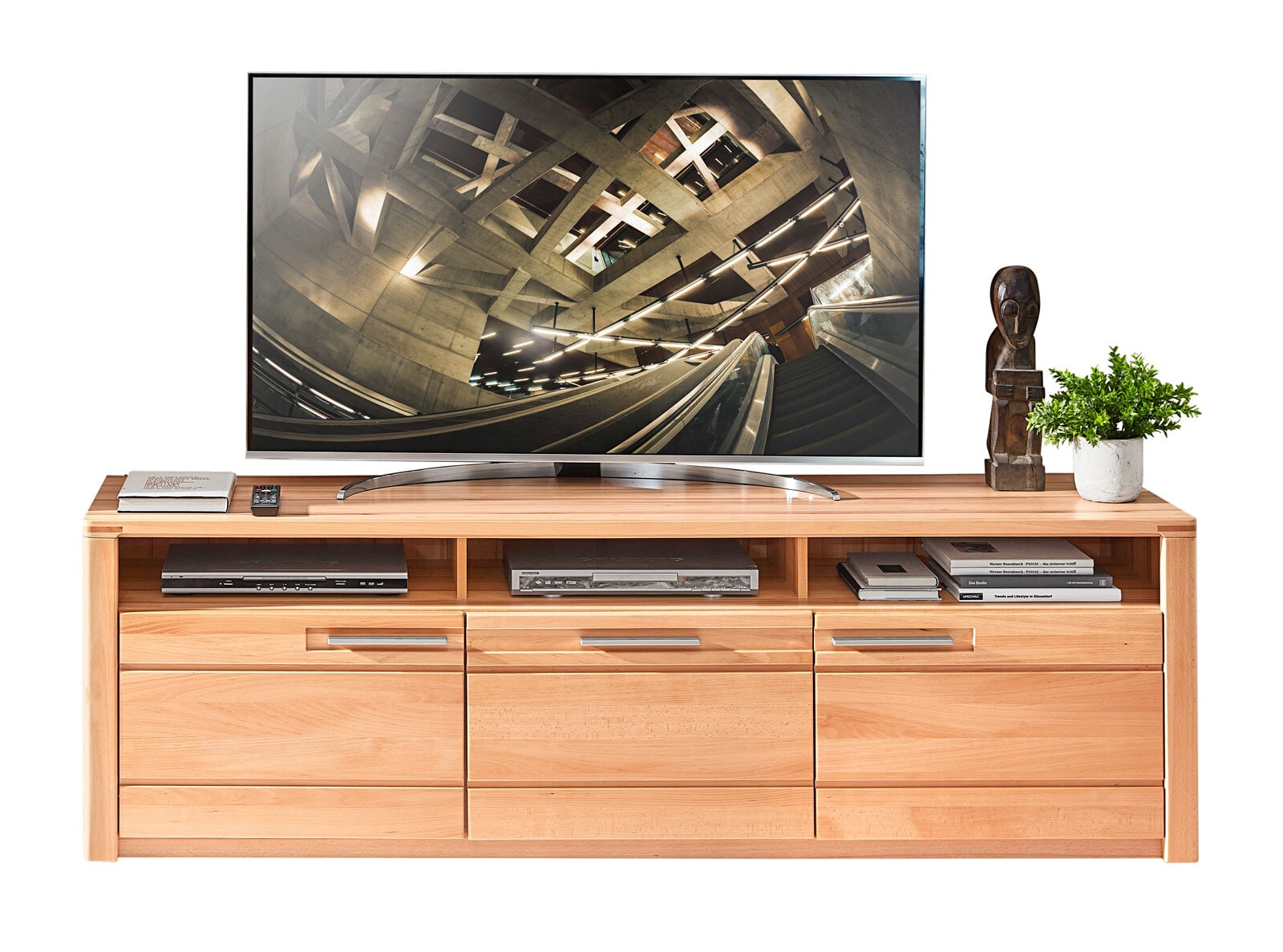 TV-Unterteil Nature One 190x58x45 cm braun Teilmassiv Buche lackiert