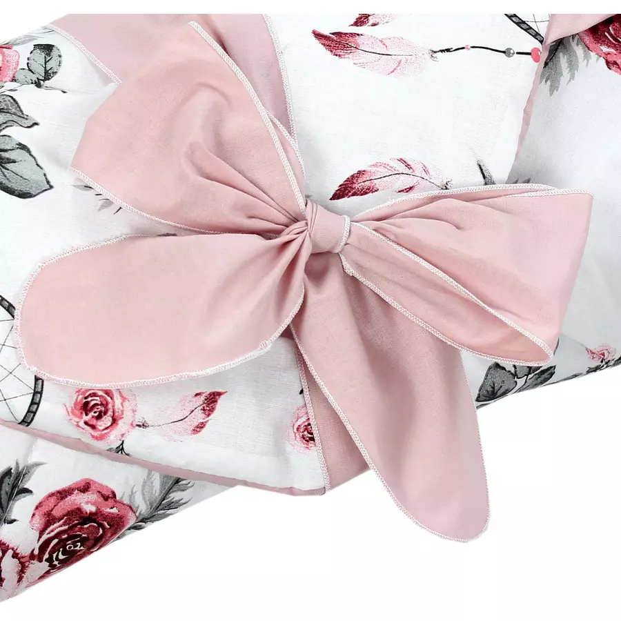 TupTam Unisex Baby Einschlagdecke mit Schleife rosaweiß