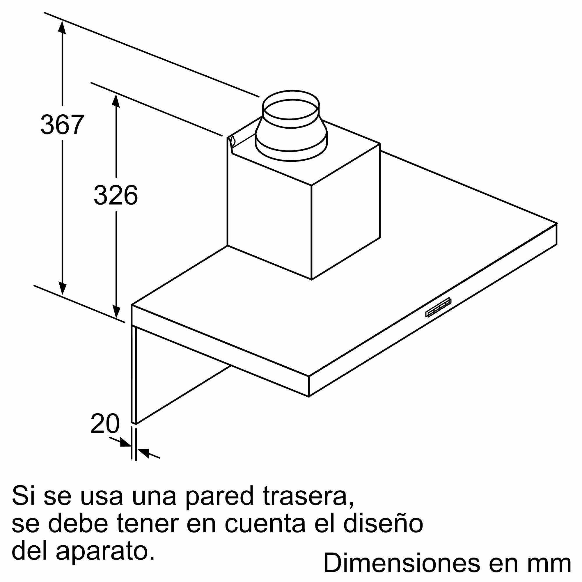 Coifa de parede decorativa Série 4, 90 cm, aço inoxidável, DWB97IM50
