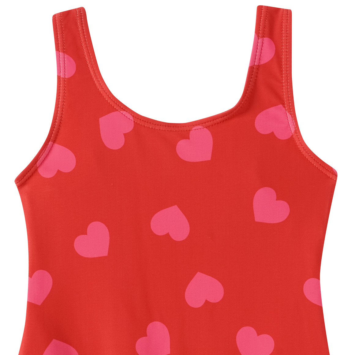 Famy Mädchen Badeanzug mit Herz-Allover rot