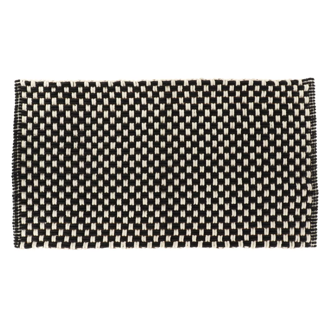 Tapis de bain microfibre maille (45 x 90 cm) Sucre Noir et Beige